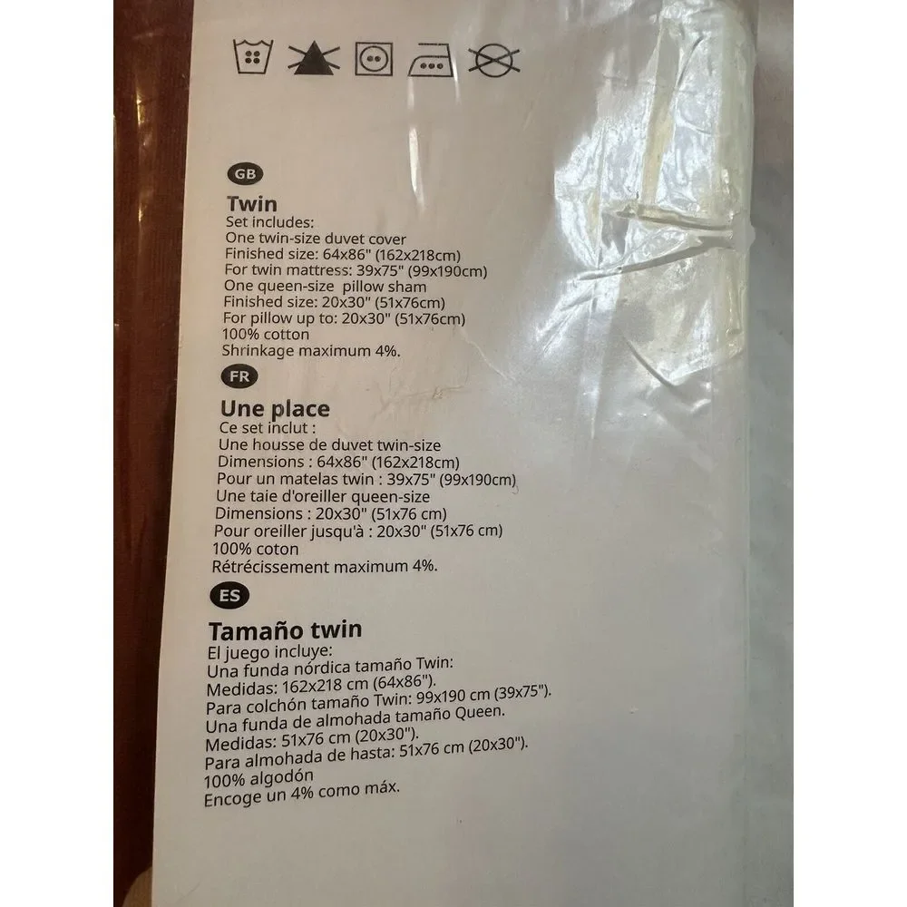 Ikea‎ Salepsrot Duvet Cover 1 Pillowcase Rust Floral White Red Twin 904.985.47